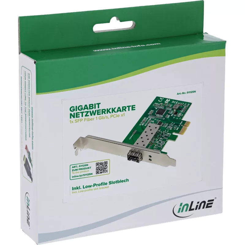 Vidinė tinklo plokštė InLine 51125N SFP 1000 Mbit/s PCI Express