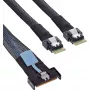 InLine 27663B MCIO x8 į 2x SFF-8654 4i kabelis, 0,75 m