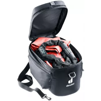 Dviratis bagažinės krepšys DEUTER Rack Bag 10 – galinis tvirtinimas, 10 L, audinys, 180×310×220 mm, juoda