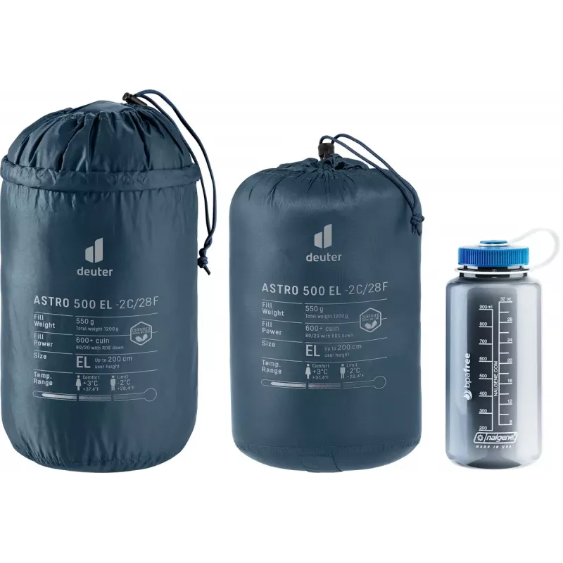 Miegmaišis DEUTER Astro 500 EL -2°C, suaugusiųjų mumija, 2200×800×520 mm, Ripstop Blue