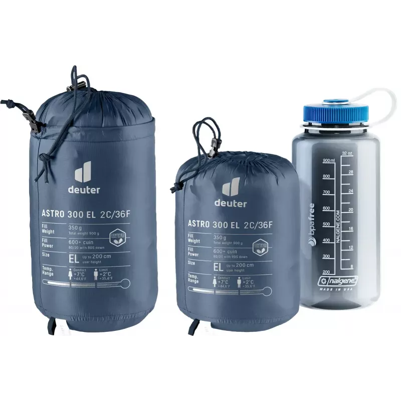 Miegmaišis mumija DEUTER Astro 300 EL +2°C – iki 200 cm ūgio, Ripstop mėlyna