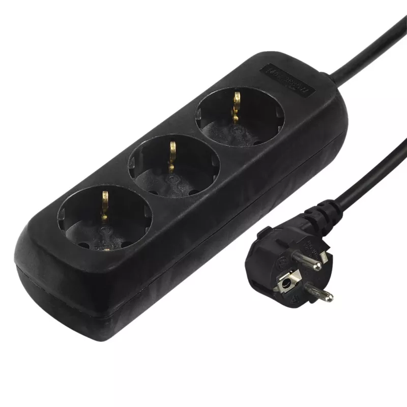 Hama 00108841 apsauginis filtras nuo viršįtampių, juodas, 3 kištukiniai lizdai, 230 V, 3 m