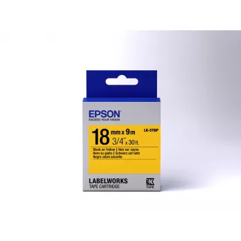 Epson kasetė etiketėms Pastel LK-5YBP juoda/geltona 18mm (9m)