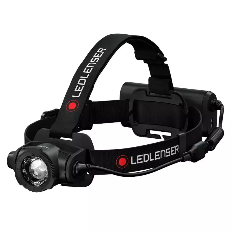 Žibintuvėlis ant galvos Led Lenser H15R Core — LED juostinis žibintas, 2500 lm, 21700 įkraunama baterija, IP67, 250 m spindulys, 4 galios lygiai, aliuminis, juodas