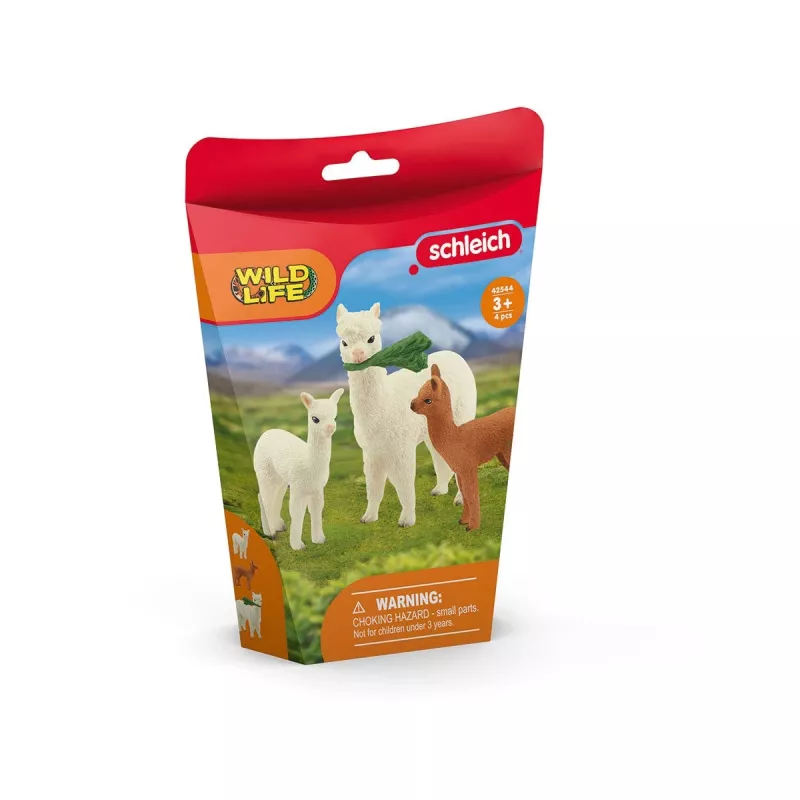 Schleich WILD LIFE Alpakų rinkinys – suaugęs ir du jaunikliai, 3-8 metams, ruda, balta