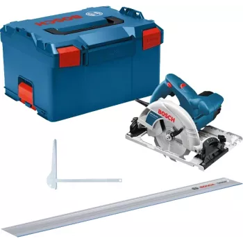 Bosch GKS 55+ GCE + FSN 1400 16.5 cm Juoda, Mėlyna 4700 RPM 1350 W
