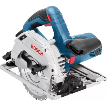 Bosch GKS 55+ GCE + FSN 1400 16.5 cm Juoda, Mėlyna 4700 RPM 1350 W