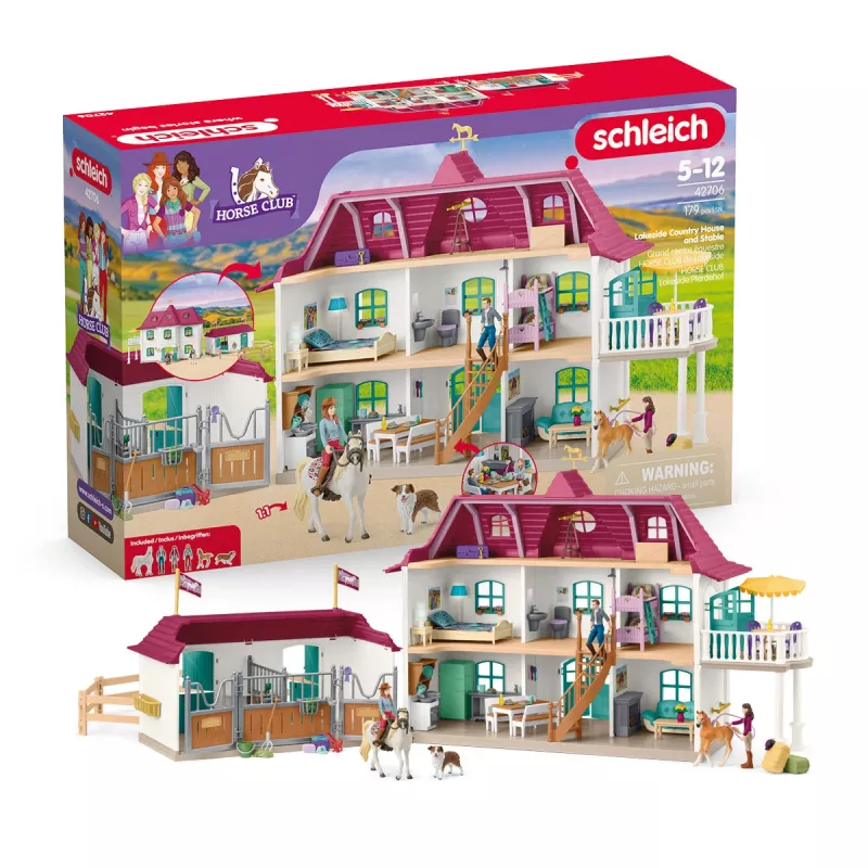 schleich HORSE CLUB Ežero krašto namas su arklide