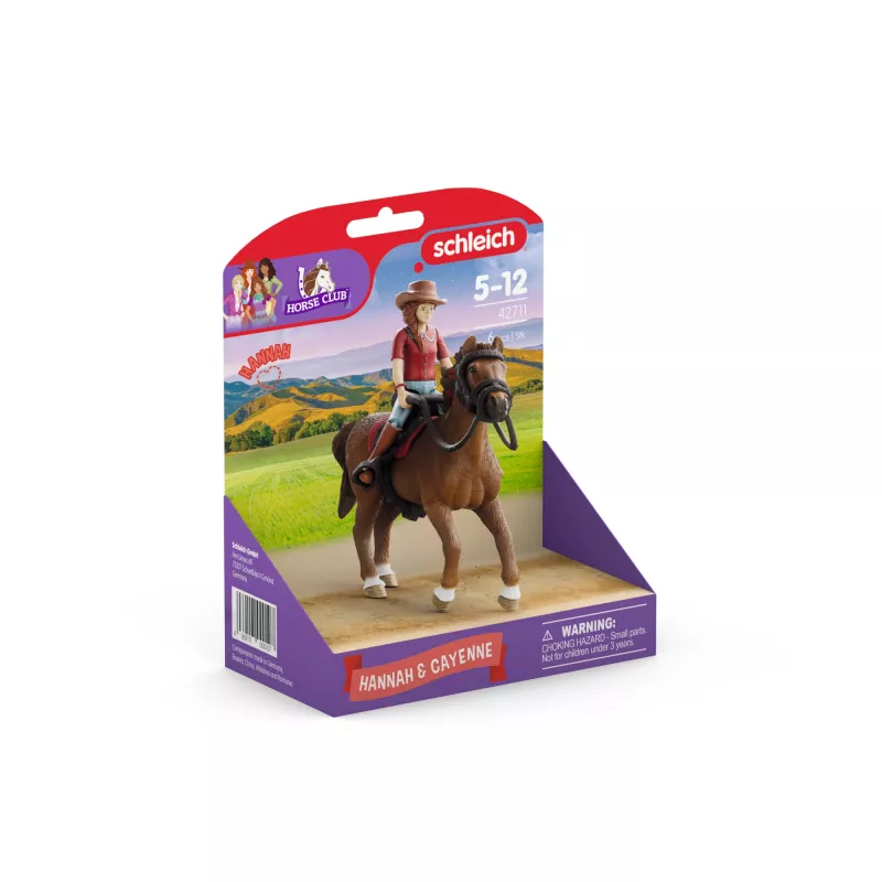 schleich HORSE CLUB Hannah & Cayenne žaislinis arkliukas ir raitelė, 5+ metai, Žirgai, Įvairiaspalvis
