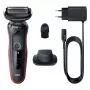 Braun Series 5 51-R1200S vyriškas skustuvas Folijinis skustuvas Trimeris Juoda, Raudona