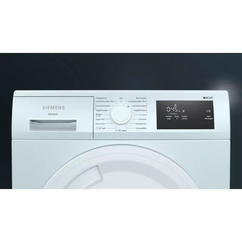 Siemens iQ300 WT43H003 džiovyklė su šilumos siurbliu, laisvai pastatoma, 7 kg, balta