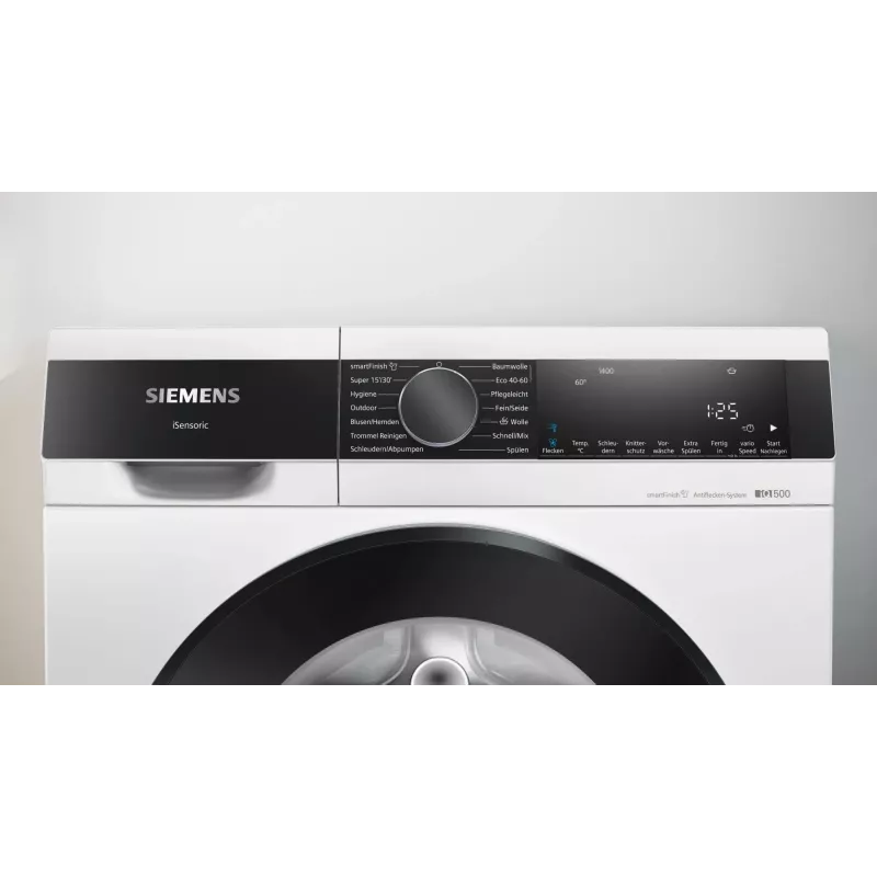 Siemens iQ500 WG44G2Z22 Skalbimo mašina, priekinis pakrovimas, 9 kg, 1351 aps./min., juoda, balta
