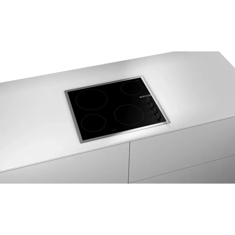 Bosch Serie 2 PKE645CA2E kaitlentė, juoda, nerūdijantis plienas, įmontuojama, 60 cm, keraminė, 4 zonos