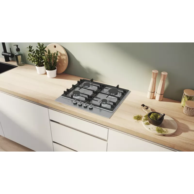 Bosch Serie 6 PCP6A5I90 dujinė kaitlentė Nerūdijantis plienas Įmontuojama 60 cm 4 zonos