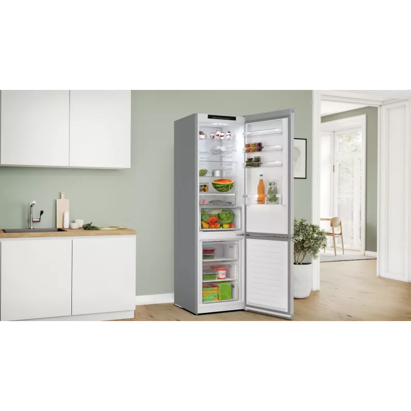 Bosch Serie 4 KGN392LAG šaldytuvas-šaldiklis laisvai pastatomas 363 L Metalinis