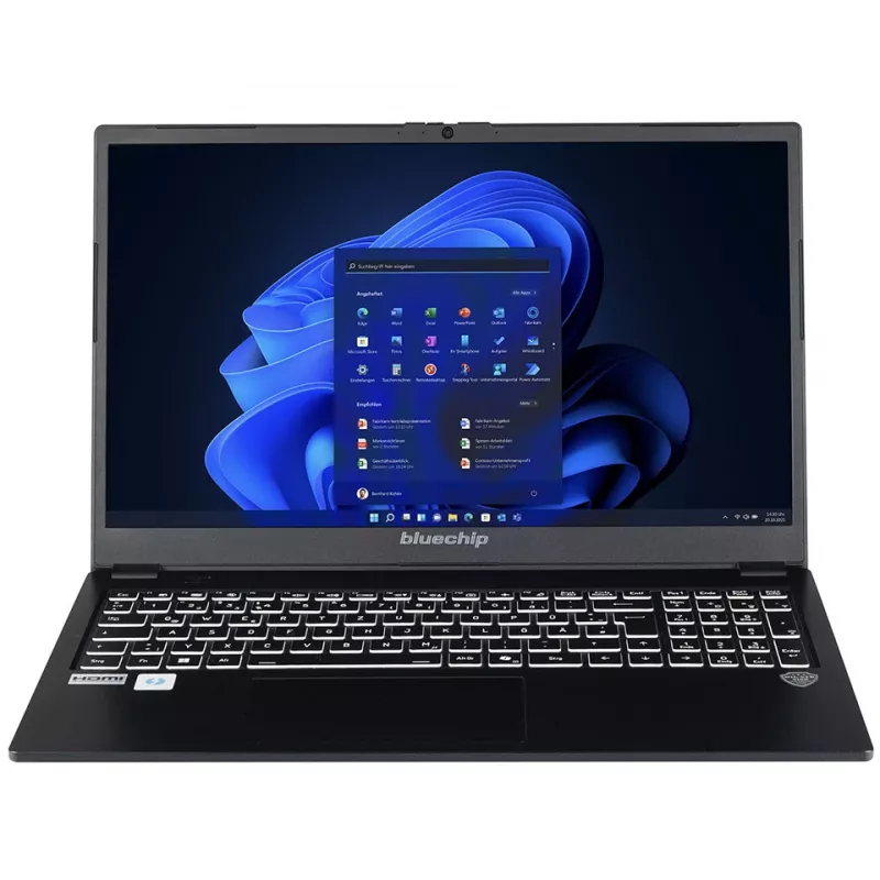 Nešiojamas kompiuteris bluechip TRAVELline L15W19 Intel® Core™ 5 120U / iki 5.00 GHz, 15,6 inch IPS matinis ekranas, 16 GB DDR5, 500 GB NVMe SSD, Windows 11 Pro