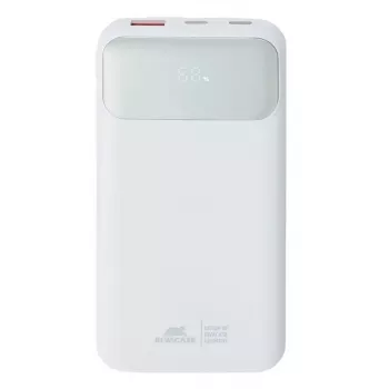 Nešiojamas maitinimo bankas Rivacase VA2211WH – 10000 mAh, PD 3.0, QC 3.0, 1x USB-A + 2x USB-C, 22.5 W išėjimo galia