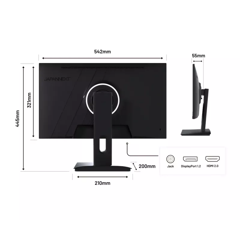 Monitorius JAPANNEXT JN-I238FHD200F 60.5 cm (23.8 colio) 1920 x 1080 pikselių Full HD LCD juodas