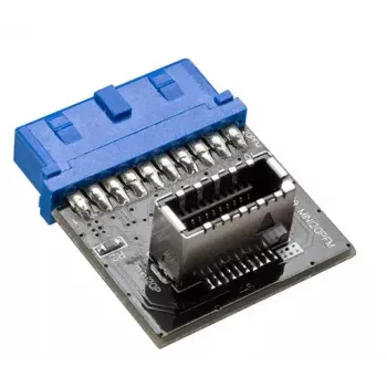 Lyties keitiklis Akasa AK-CBUB51-BK USB 3.0 19-pin į USB 3.1 A mėlynas
