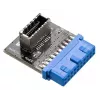 Lyties keitiklis Akasa AK-CBUB51-BK USB 3.0 19-pin į USB 3.1 A mėlynas