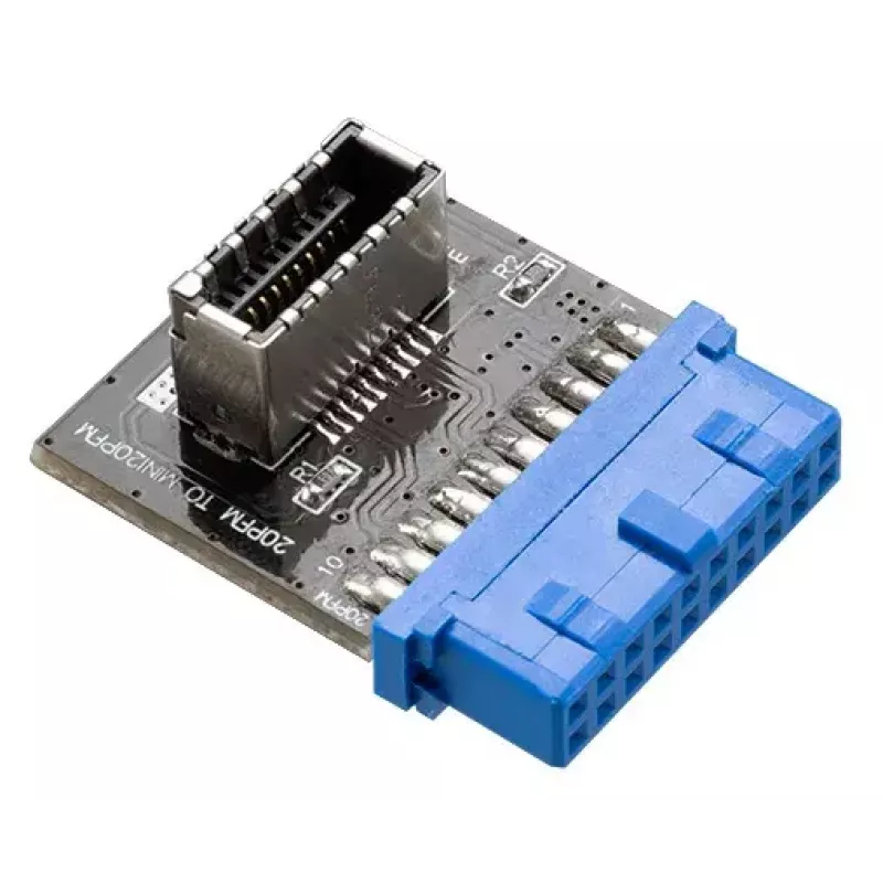 Lyties keitiklis Akasa AK-CBUB51-BK USB 3.0 19-pin į USB 3.1 A mėlynas