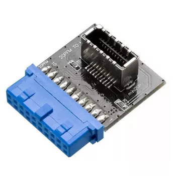 Lyties keitiklis Akasa AK-CBUB51-BK USB 3.0 19-pin į USB 3.1 A mėlynas