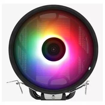 Oro aušintuvas AEROCOOL Rave 3 FRGB 120 mm Juoda Balta — 4 šilumos vamzdeliai, ARGB, hidraulinis guolis, 1800 RPM