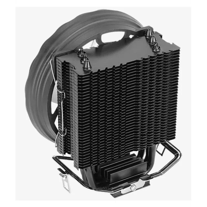 Oro aušintuvas AEROCOOL Rave 3 FRGB 120 mm Juoda Balta — 4 šilumos vamzdeliai, ARGB, hidraulinis guolis, 1800 RPM