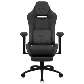 Aerocool ROYALASHBK Premium ergonomiška žaidimų kėdė su kojų atrama, Aeroweave technologija, juoda