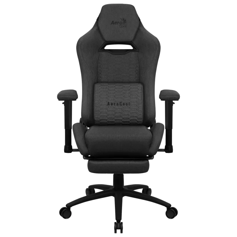 Aerocool ROYALASHBK Premium ergonomiška žaidimų kėdė su kojų atrama, Aeroweave technologija, juoda