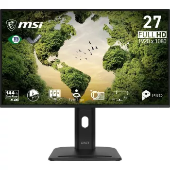 27 colių MSI Pro MP275PGN E14 monitorius, 1920×1080 Full HD IPS, 4 ms, 300 cd/m², VESA, garsiakalbiai, aukščio reguliavimas, juodas