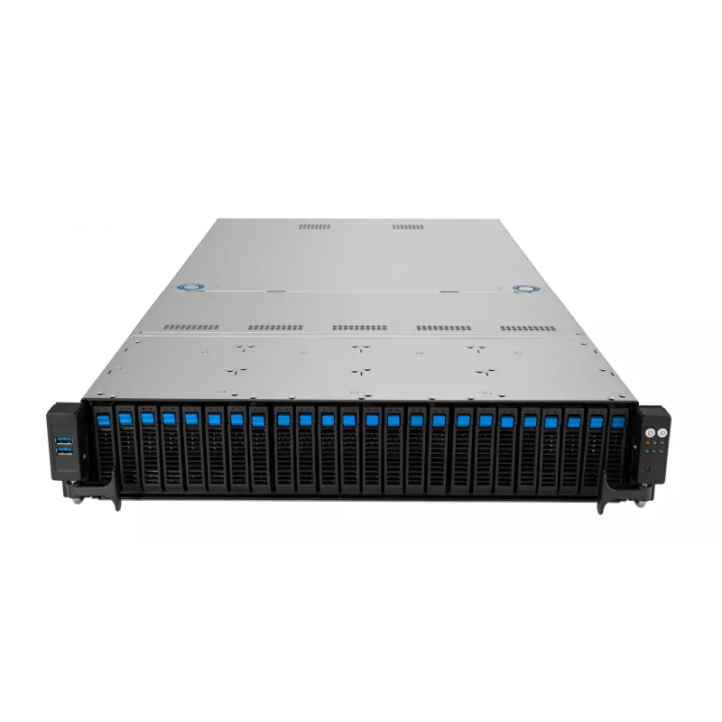 Stovo serveris ASUS RS520A-E12-RS24U lizdas SP5, AMD EPYC 9004, 1 procesorius, 24x DDR5 DIMM, 6,14 TB max, 2U, 26x 2,5 colio lėkštės, 1600W maitinimo šaltinis