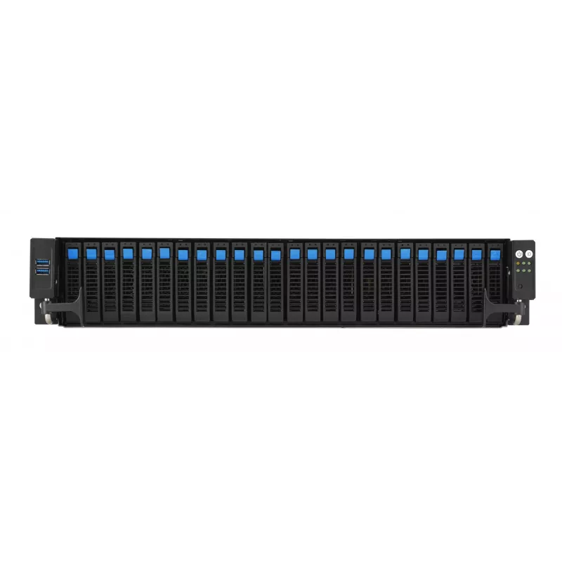 Stovo serveris ASUS RS520A-E12-RS24U lizdas SP5, AMD EPYC 9004, 1 procesorius, 24x DDR5 DIMM, 6,14 TB max, 2U, 26x 2,5 colio lėkštės, 1600W maitinimo šaltinis