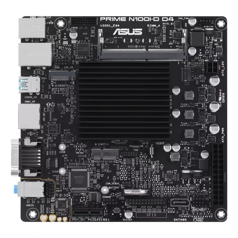 Motininė plokštė ASUS PRIME N100I-D D4, Intel Chipset, NA lizdas, mini ITX