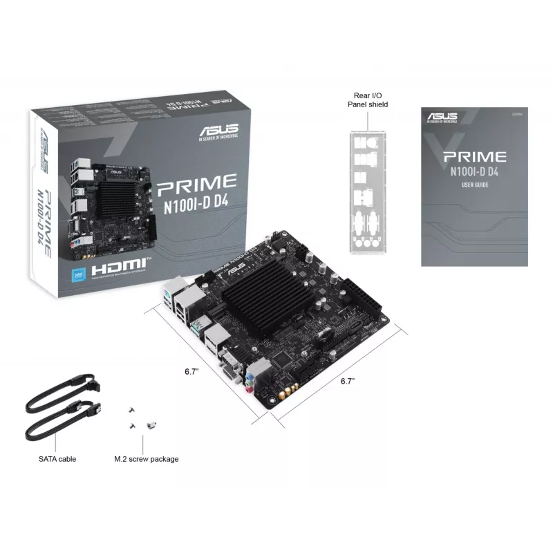 Motininė plokštė ASUS PRIME N100I-D D4, Intel Chipset, NA lizdas, mini ITX