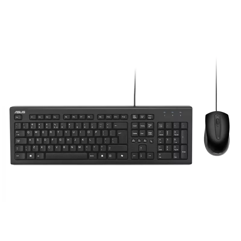 ASUS U2000 +MOUSE/BK/UI klaviatūros ir pelės rinkinys, laidinis, USB, juodas