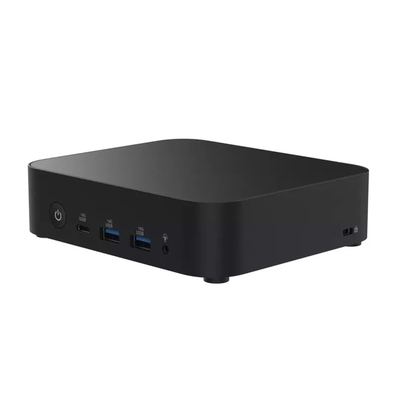 Mini PC barebone ASUS NUC 14 Essential RNUC14MNK1500002 Juoda — Intel N150, 4 branduoliai, DDR5 SO-DIMM, M.2 iki 2 TB, Wi-Fi 6E, 2.5GbE