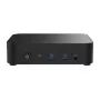 Mini PC barebone ASUS NUC 14 Essential RNUC14MNK1500002 Juoda — Intel N150, 4 branduoliai, DDR5 SO-DIMM, M.2 iki 2 TB, Wi-Fi 6E, 2.5GbE