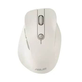Belaidė dešiniarankė pelė ASUS MD105 MK-WH — RF + Bluetooth, 2400 DPI, ratukas, baterija, smėlio spalvos