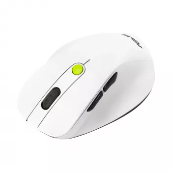 Pelė ASUS MD105 /VT-GN — dešinei rankai RF belaidė + Bluetooth, 2400 DPI, slinkties ratukas, maitinama baterijomis, balta/žalia