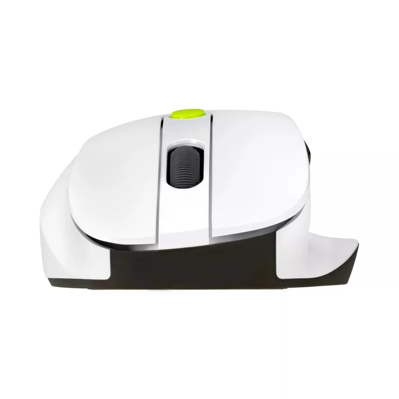 Pelė ASUS MD105 /VT-GN — dešinei rankai RF belaidė + Bluetooth, 2400 DPI, slinkties ratukas, maitinama baterijomis, balta/žalia