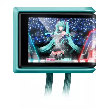 ASUS ROG RYUO IV 360 ARGB Hatsune Miku Edition procesoriaus vandens aušintuvas 12 cm juodas, turkio spalvos