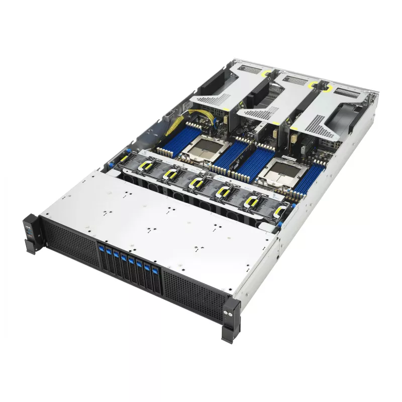 ASUS RS720A-E13-RS8U Socket SP5 stovo (2U) serveris juodas, sidabrinis