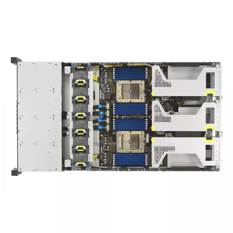 ASUS RS720A-E13-RS8U Socket SP5 stovo (2U) serveris juodas, sidabrinis