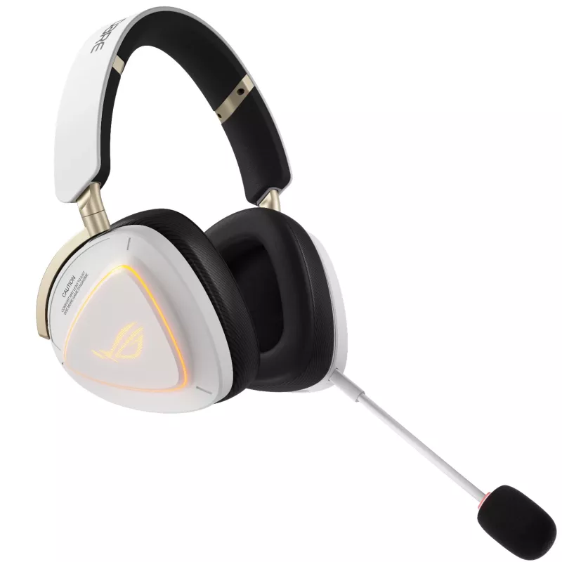 Ausinės ASUS ROG Delta II-KJP — uždaro tipo, laidinės ir belaidės (Bluetooth), 20–20000 Hz, 325 g, juodos/baltos