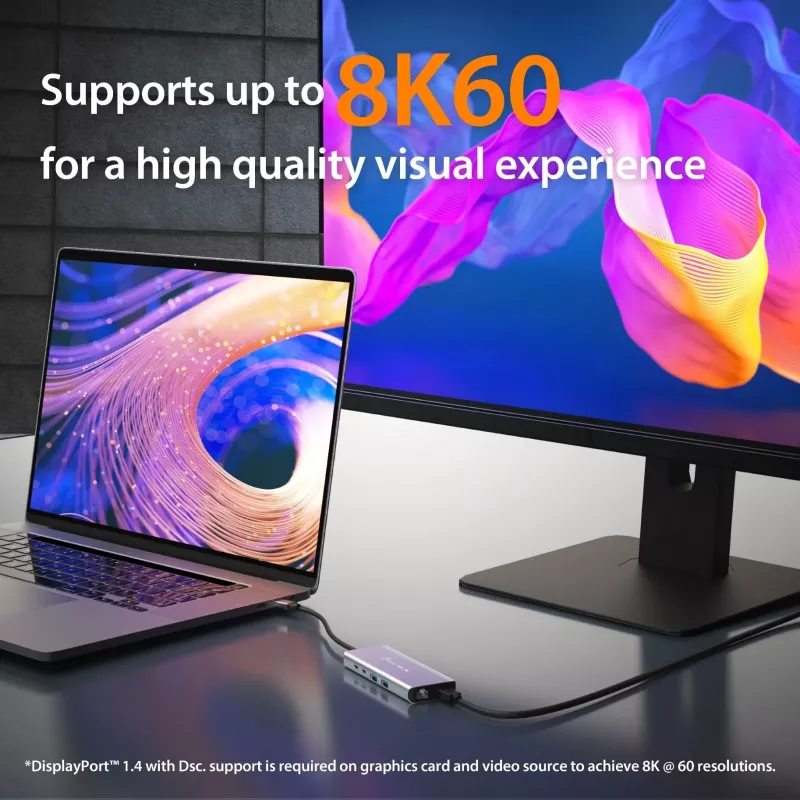 j5create JCD403 USB4 8K kelių prievadų stotelė USB Type-C HDMI RJ-45