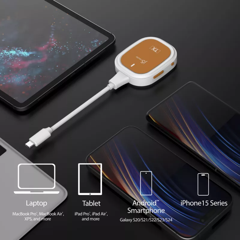 j5create ScreenCast FHD USB-C belaidis ekrano plėtiklis, dongle, USB, USB Type-C, baltas, 1 A, 0 - 40 °C