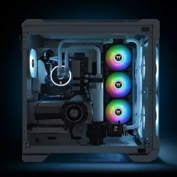 Ventiliatorius Thermaltake Pure Duo 12, 120 mm, PWM, dvigubas RGB žiedas, juodas