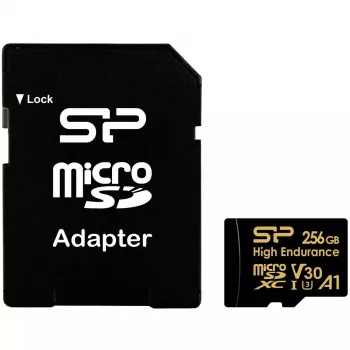 MicroSDXC atminties kortelė Silicon Power SP256GBSTXDV3V1HSP 256 GB Class 10 High Endurance, 3.6 V, 0–70°C