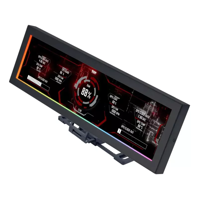 Lian Li SM088X universalus ekrano skydelis, 8.8 inch IPS LCD, 1920×480, 60 Hz, 500 nitų, ARGB, juodas